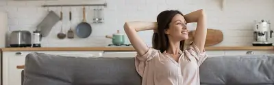 Woman on couch relaxing